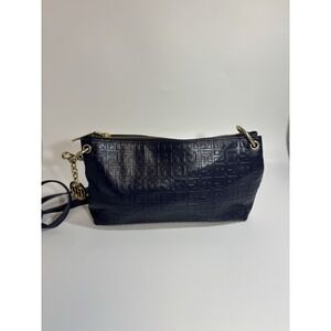 Tommy Hilfiger Women's Sally Debossed Crossbody  Blue Black‎ Leather